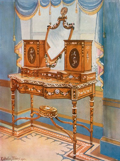 Satinwood Dressing-Table with Medallions by Edwin John Foley